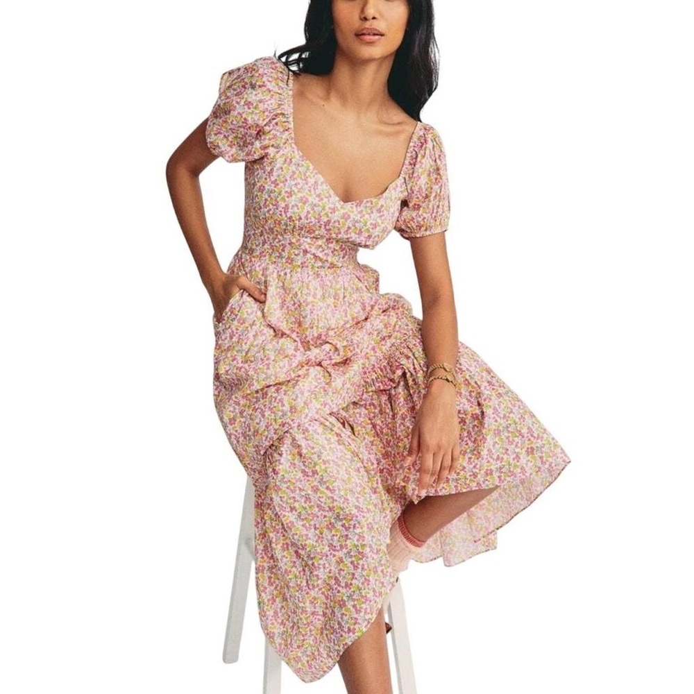 Loveshackfancy Angie Floral Pink Dress Size 2
